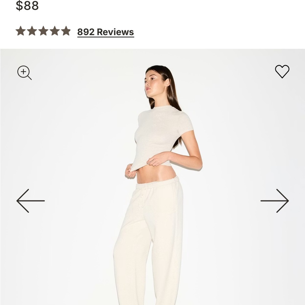 SKIMS Cream Straight Leg Pants